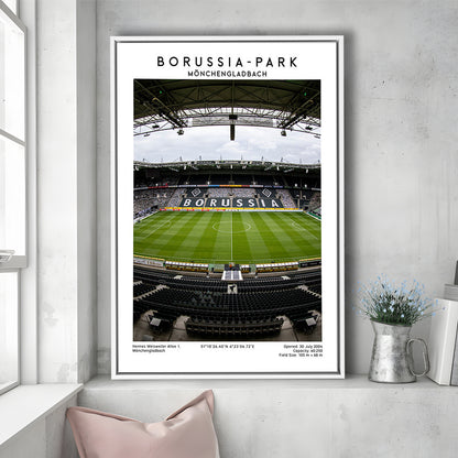 Borussia-Park, Mönchengladbach Stadium Wall Art Print, Bundesliga Football Wall Art, Framed Canvas Prints Wall Art