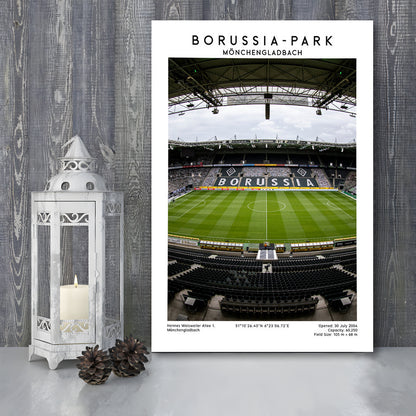 Borussia-Park, Mönchengladbach Stadium Wall Art Print, Bundesliga Football Wall Art, Canvas Prints Wall Art, Man Cave Decor