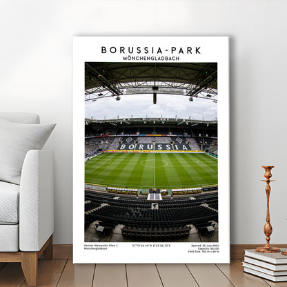 Borussia-Park, Mönchengladbach Stadium Wall Art Print, Bundesliga Football Wall Art, Canvas Prints Wall Art, Man Cave Decor