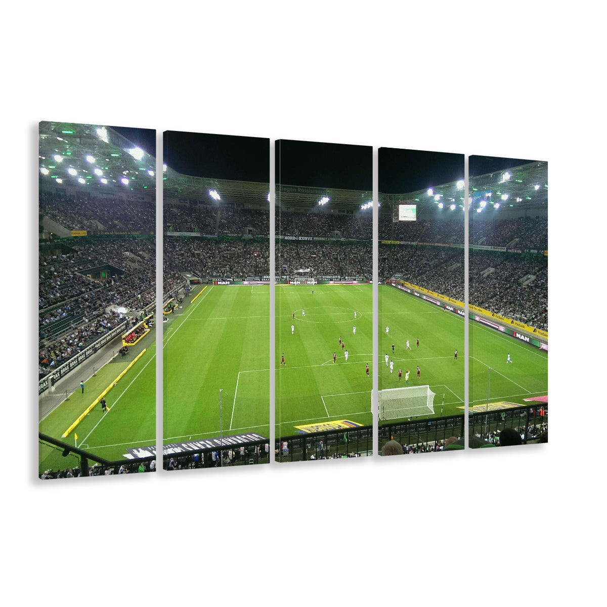 Borussia Park Stadium, Stadium Canvas, Sport Art, 5 Panel B, Extra Large Canvas, Canvas Print Wall Art