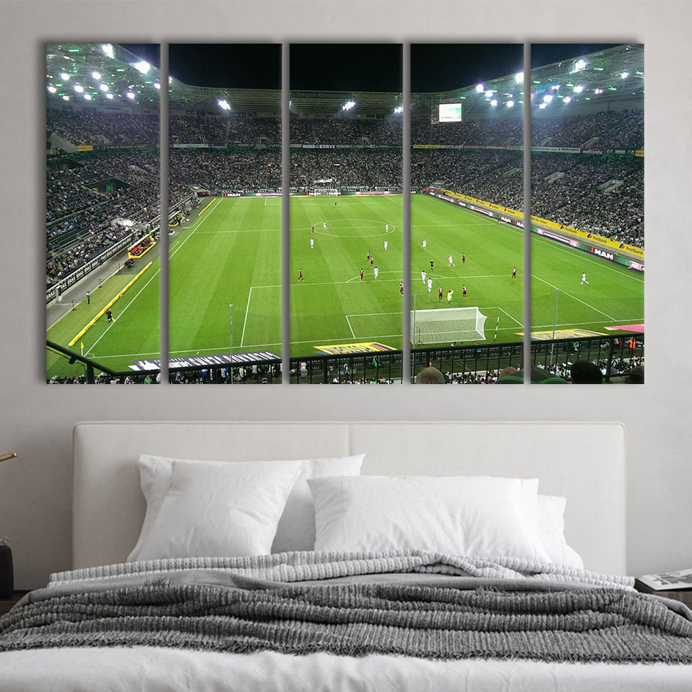 Borussia Park Stadium, Stadium Canvas, Sport Art, 5 Panel B, Extra Large Canvas, Canvas Print Wall Art