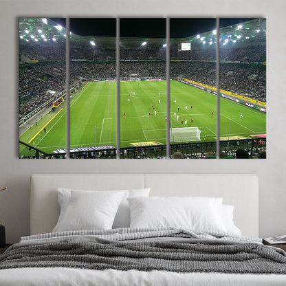 Borussia Park Stadium, Stadium Canvas, Sport Art, 5 Panel B, Extra Large Canvas, Canvas Print Wall Art