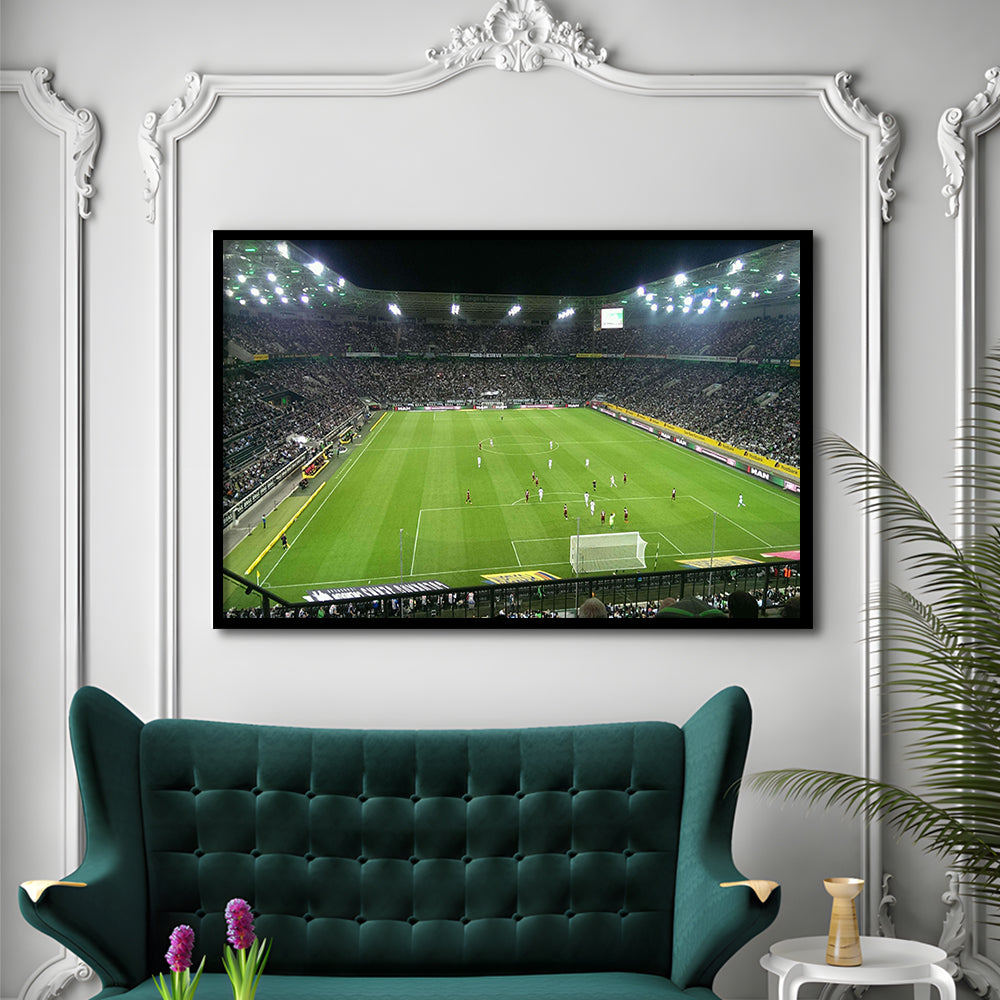 Borussia Park Stadium, Stadium Canvas, Sport Art, Gift for him, Framed Art Print Wall Decor, Picture Framed