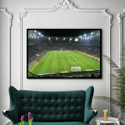 Borussia Park Stadium, Stadium Canvas, Sport Art, Gift for him, Framed Art Print Wall Decor, Picture Framed