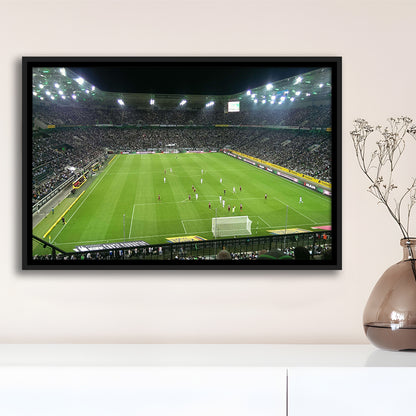 Borussia Park Stadium, Stadium Canvas, Sport Art, Framed Canvas Print Wall Art, Floating Frame