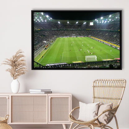 Borussia Park Stadium, Stadium Canvas, Sport Art, Framed Canvas Print Wall Art, Floating Frame