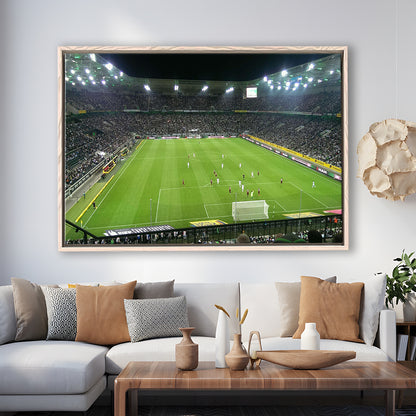 Borussia Park Stadium, Stadium Canvas, Sport Art, Framed Canvas Print Wall Art, Floating Frame