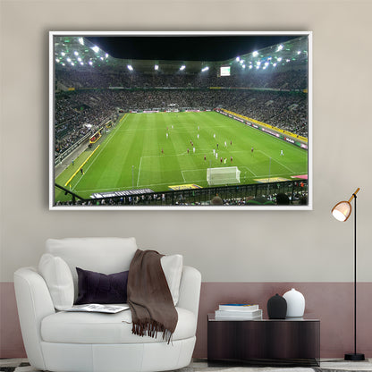 Borussia Park Stadium, Stadium Canvas, Sport Art, Framed Canvas Print Wall Art, Floating Frame