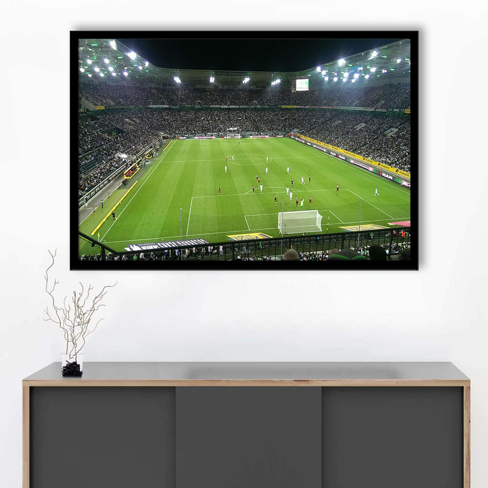 Borussia Park Stadium, Stadium Canvas, Sport Art, Gift for him, Framed Art Print Wall Decor, Picture Framed