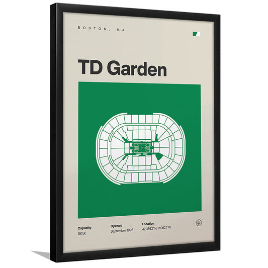Boston Celtics Stadium Print, TD Garden Stadium Print, Gifts for him, Sport Art, Framed Art Print Wall Decor