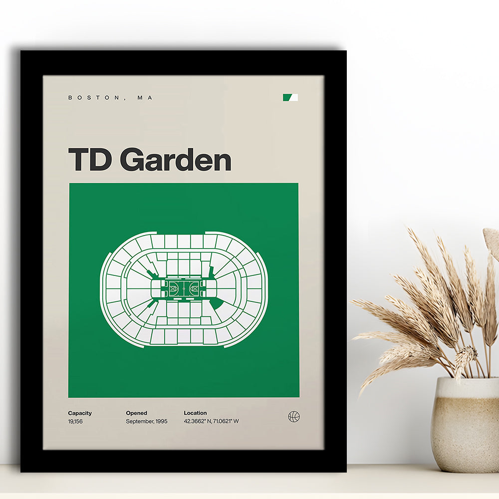Boston Celtics Stadium Print, TD Garden Stadium Print, Gifts for him, Sport Art, Framed Art Print Wall Decor