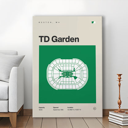 Boston Celtics Stadium Print, TD Garden Stadium Print, Fan Gifts, Sport Art, Canvas Print Wall Art