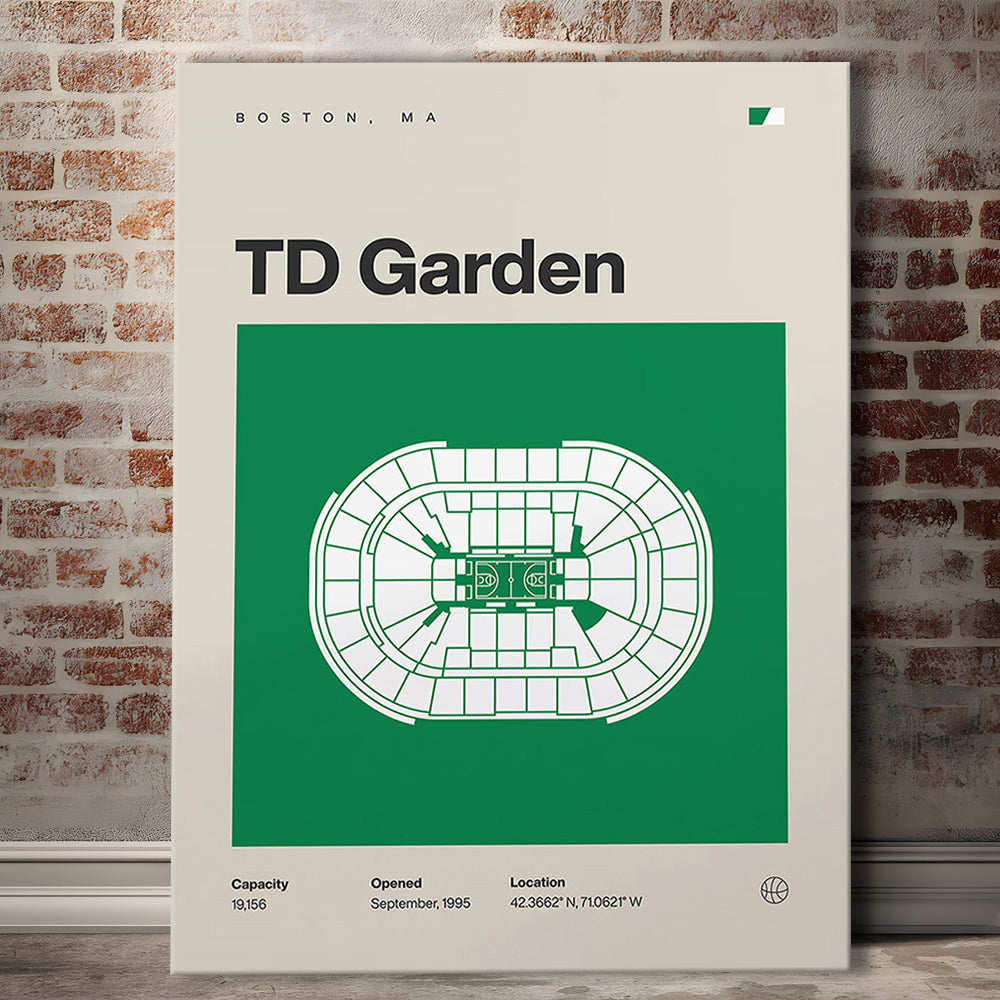 Boston Celtics Stadium Print, TD Garden Stadium Print, Fan Gifts, Sport Art, Canvas Print Wall Art