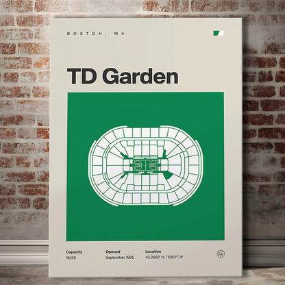 Boston Celtics Stadium Print, TD Garden Stadium Print, Fan Gifts, Sport Art, Canvas Print Wall Art
