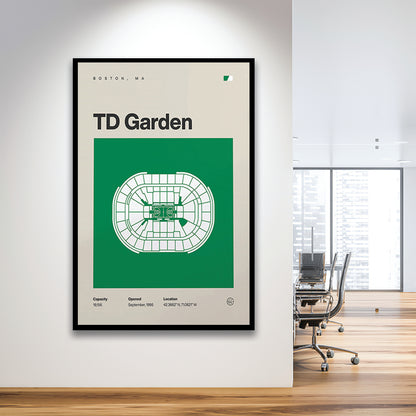 Boston Celtics Stadium Print, TD Garden Stadium Print, Gifts for him, Sport Art, Framed Art Print Wall Decor