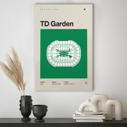 Boston Celtics Stadium Print, TD Garden Stadium Print, Fan Gifts, Sport Art, Canvas Print Wall Art