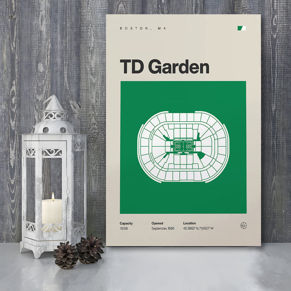Boston Celtics Stadium Print, TD Garden Stadium Print, Fan Gifts, Sport Art, Canvas Print Wall Art