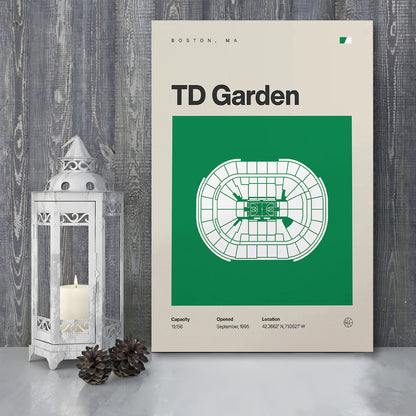 Boston Celtics Stadium Print, TD Garden Stadium Print, Fan Gifts, Sport Art, Canvas Print Wall Art