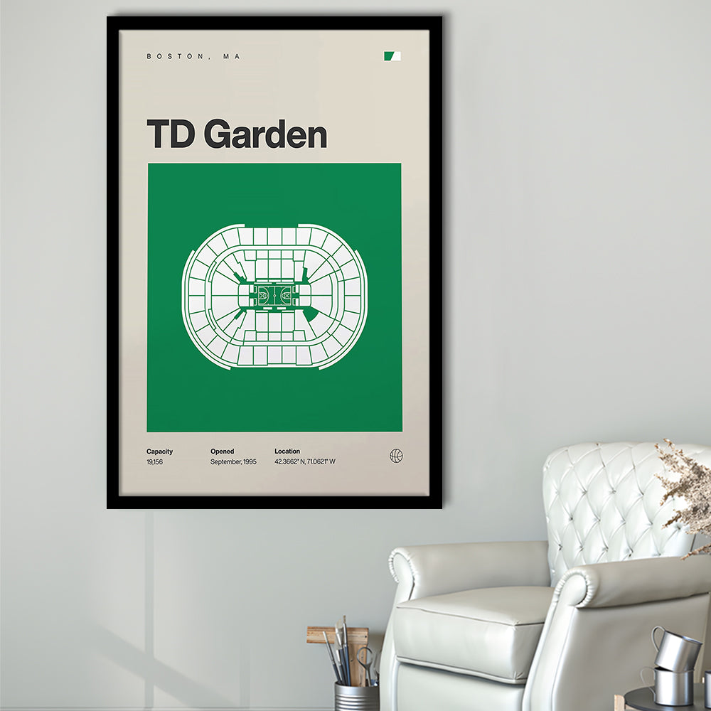 Boston Celtics Stadium Print, TD Garden Stadium Print, Gifts for him, Sport Art, Framed Art Print Wall Decor