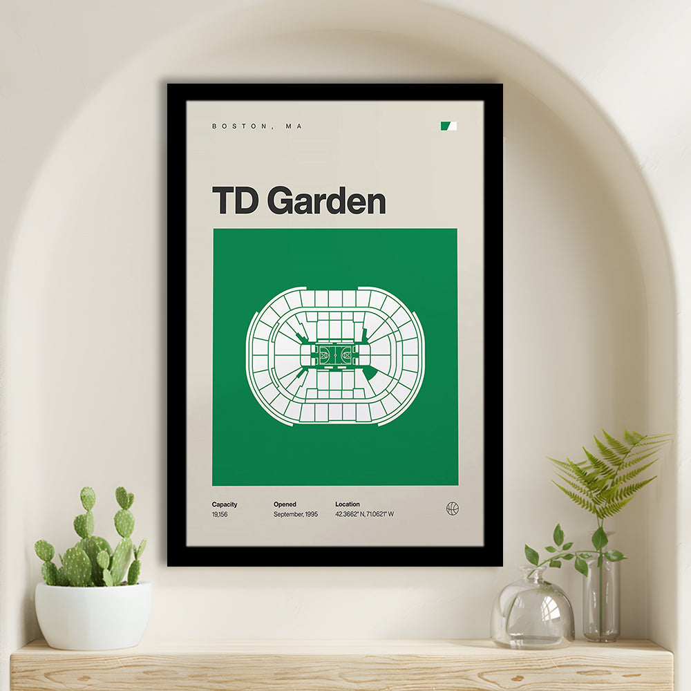 Boston Celtics Stadium Print, TD Garden Stadium Print, Gifts for him, Sport Art, Framed Art Print Wall Decor