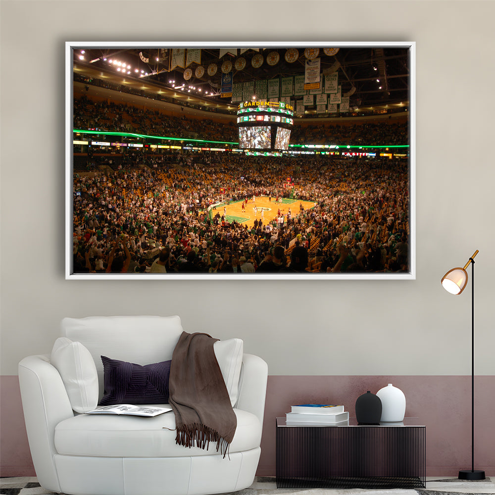 Boston Garden, Stadium Canvas, Sport Art, Framed Canvas Print Wall Art, Floating Frame