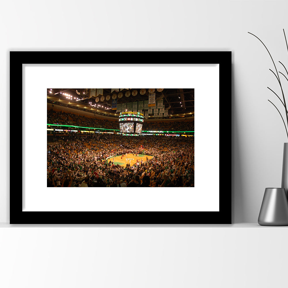 Boston Garden, Stadium Canvas, Sport Art, Gift for him, White Border Framed Art Print Wall Decor