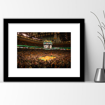 Boston Garden, Stadium Canvas, Sport Art, Gift for him, White Border Framed Art Print Wall Decor
