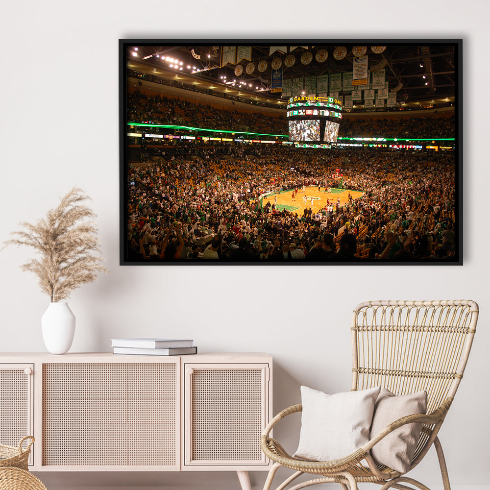 Boston Garden, Stadium Canvas, Sport Art, Framed Canvas Print Wall Art, Floating Frame