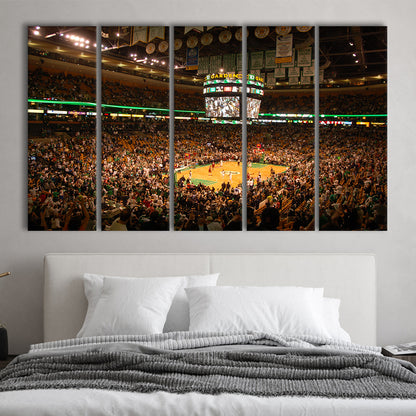 Boston Garden, Stadium Canvas, Sport Art, 5 Panel B, Extra Large Canvas, Canvas Print Wall Art