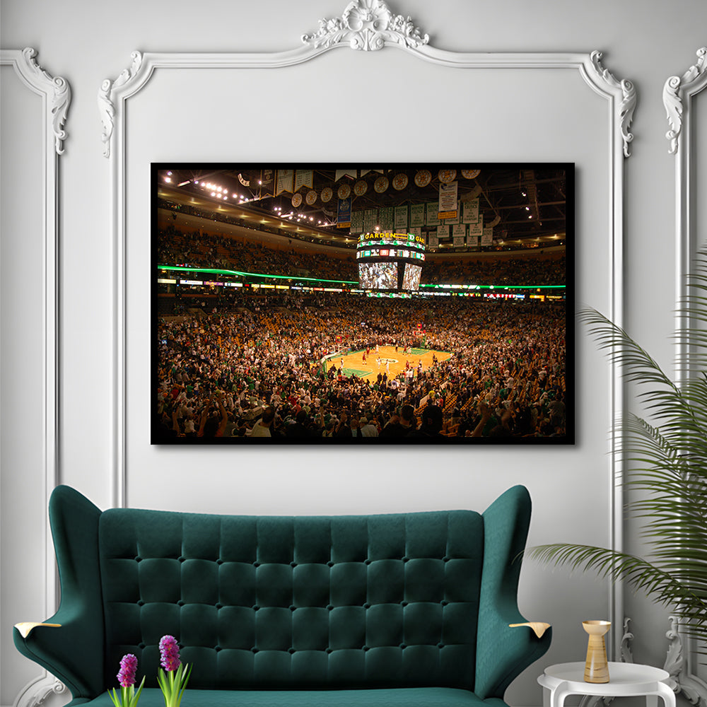 Boston Garden, Stadium Canvas, Sport Art, Gift for him, Framed Art Print Wall Decor, Picture Framed