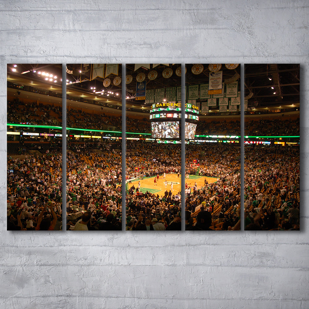 Boston Garden, Stadium Canvas, Sport Art, 5 Panel B, Extra Large Canvas, Canvas Print Wall Art