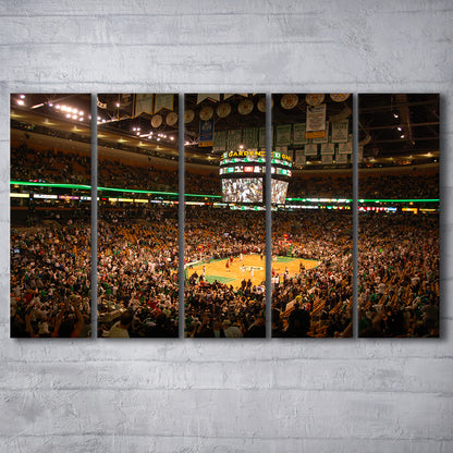 Boston Garden, Stadium Canvas, Sport Art, 5 Panel B, Extra Large Canvas, Canvas Print Wall Art