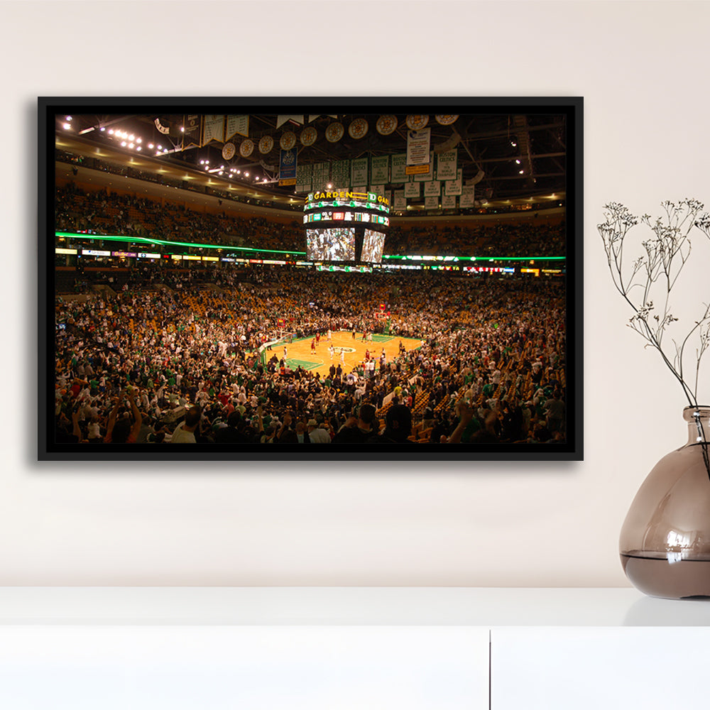 Boston Garden, Stadium Canvas, Sport Art, Framed Canvas Print Wall Art, Floating Frame