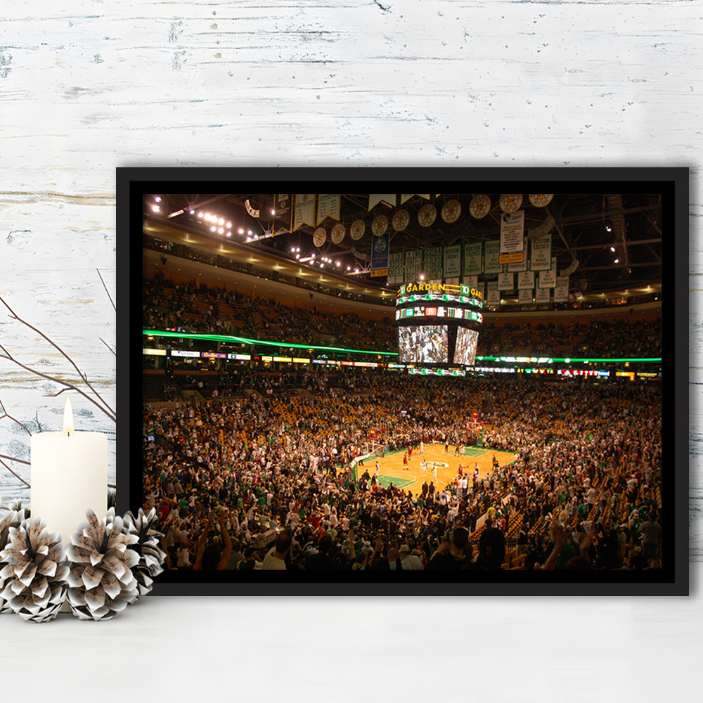Boston Garden, Stadium Canvas, Sport Art, Framed Canvas Print Wall Art, Floating Frame