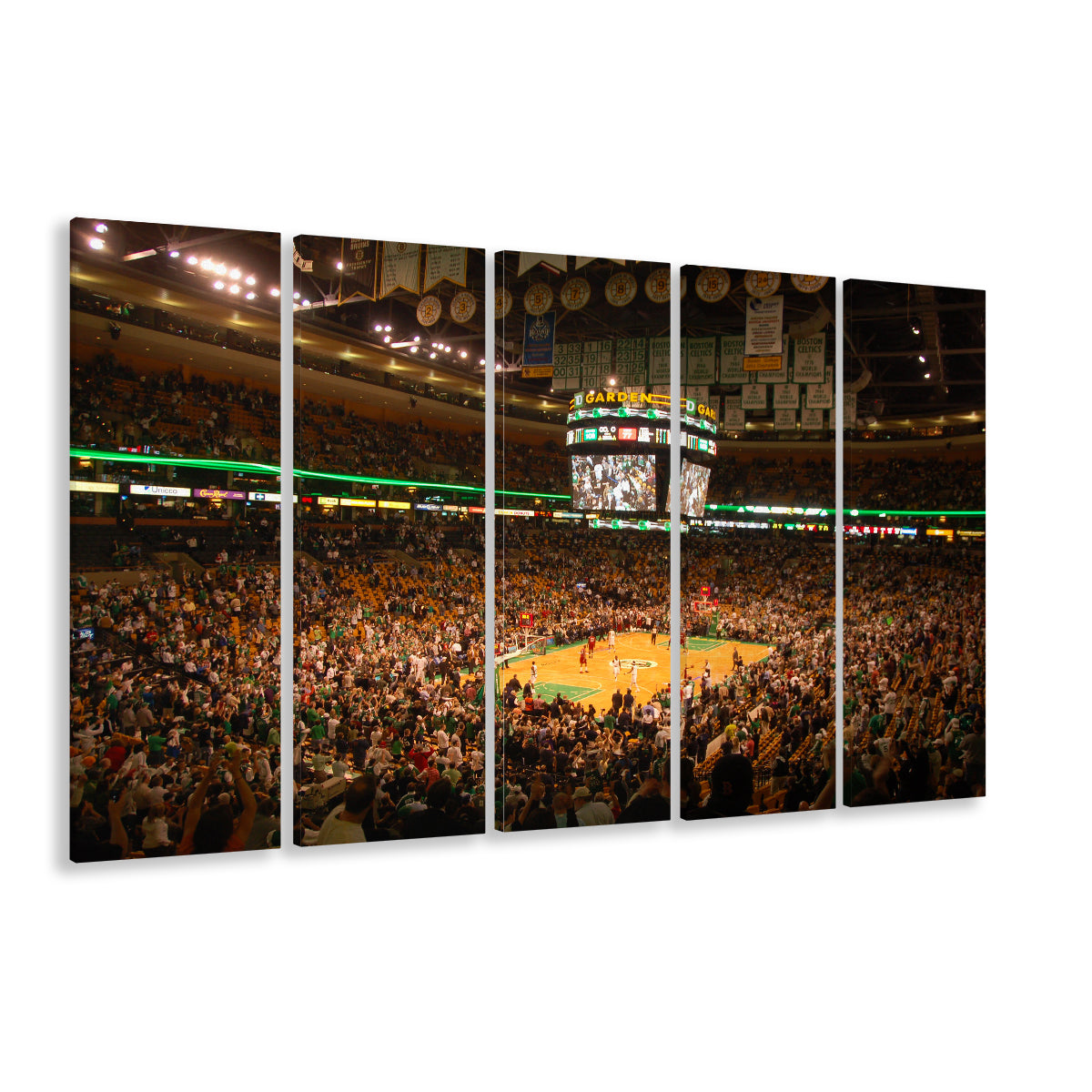 Boston Garden, Stadium Canvas, Sport Art, 5 Panel B, Extra Large Canvas, Canvas Print Wall Art
