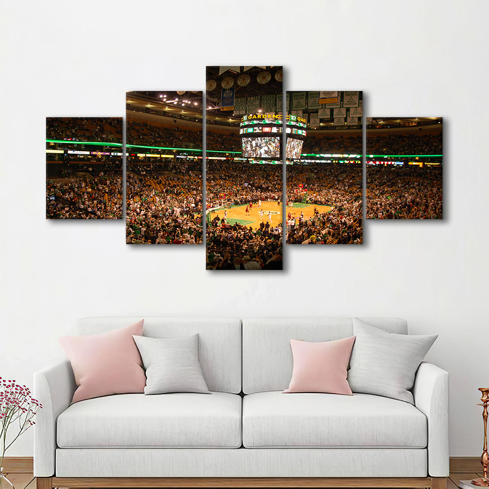 Boston Garden, Stadium Canvas, Sport Art, Gift for him, 5 Panel, Large Canvas, Canvas Print Wall Art