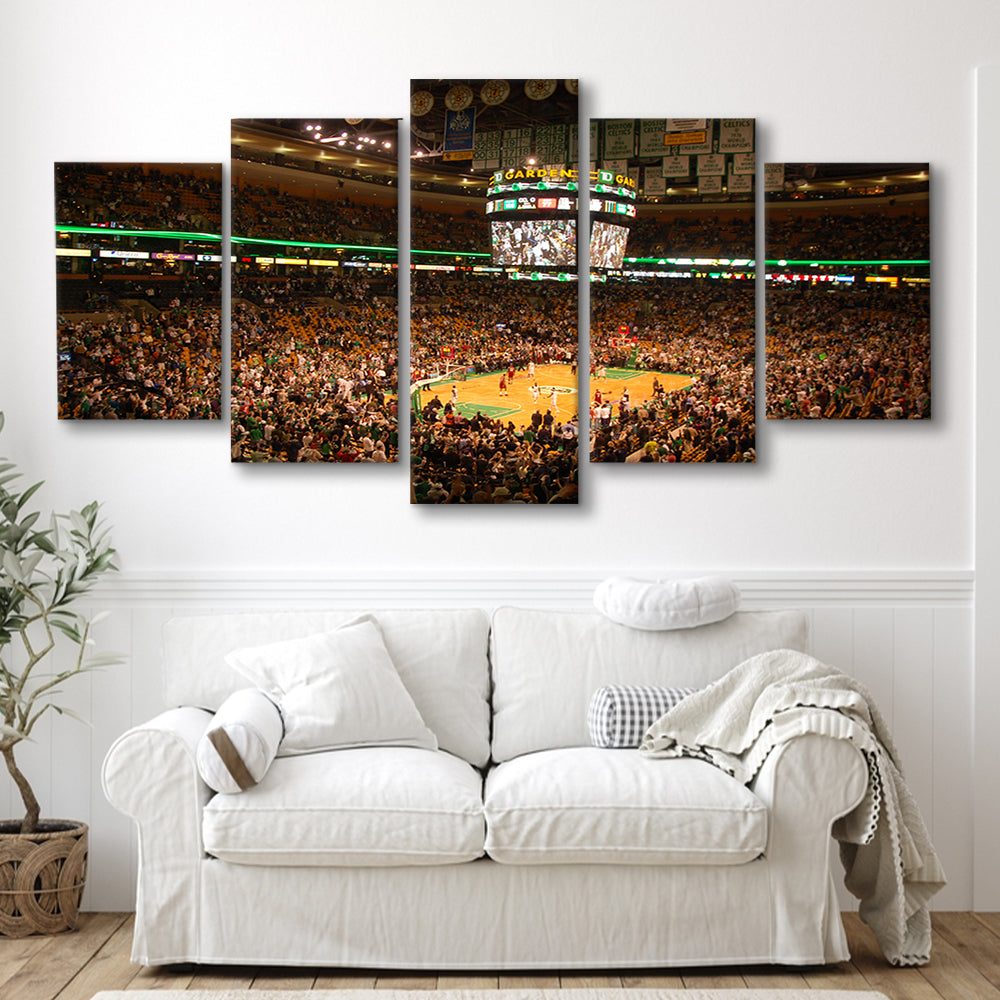Boston Garden, Stadium Canvas, Sport Art, Gift for him, 5 Panel, Large Canvas, Canvas Print Wall Art