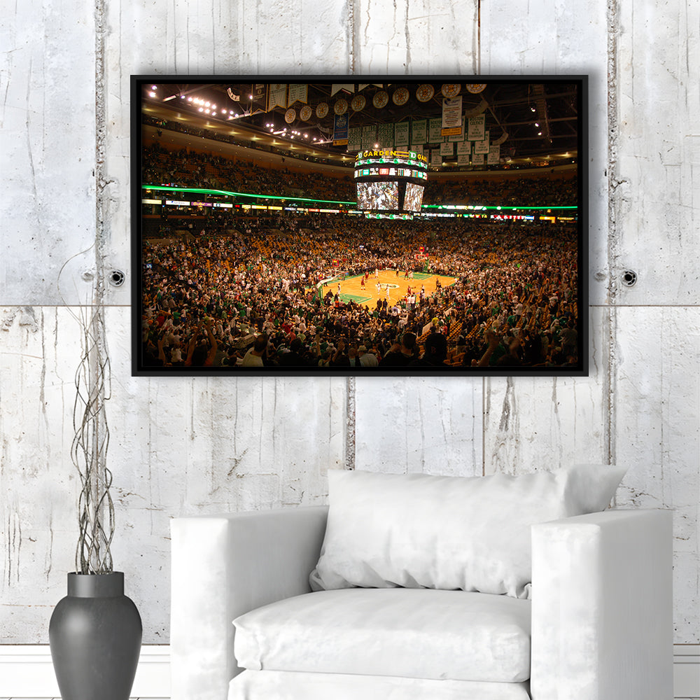 Boston Garden, Stadium Canvas, Sport Art, Framed Canvas Print Wall Art, Floating Frame