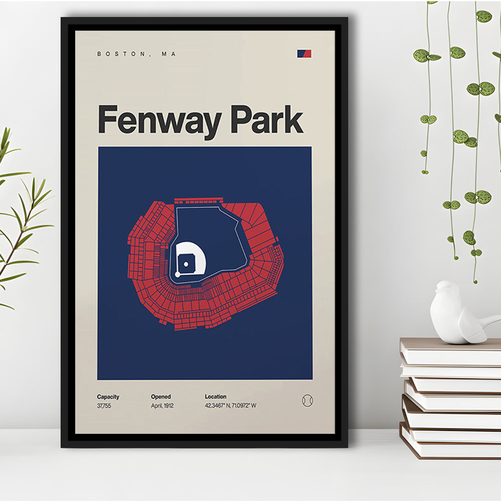 Boston Stadium Print, Fenway Park Stadium Print, Man Cave Gift, Floating Framed Canvas Print Wall Art