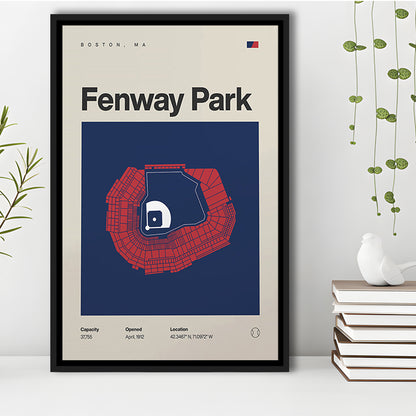 Boston Stadium Print, Fenway Park Stadium Print, Man Cave Gift, Floating Framed Canvas Print Wall Art