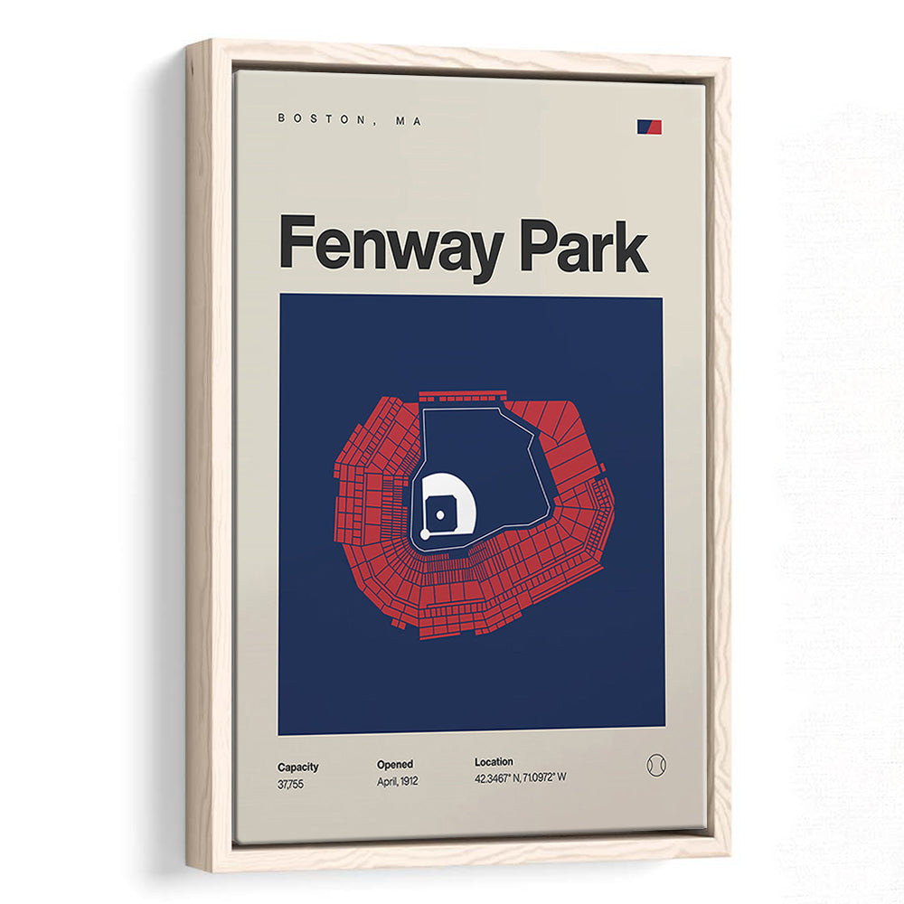 Boston Stadium Print, Fenway Park Stadium Print, Man Cave Gift, Floating Framed Canvas Print Wall Art