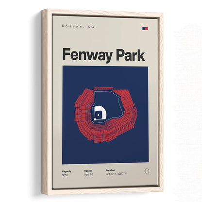 Boston Stadium Print, Fenway Park Stadium Print, Man Cave Gift, Floating Framed Canvas Print Wall Art