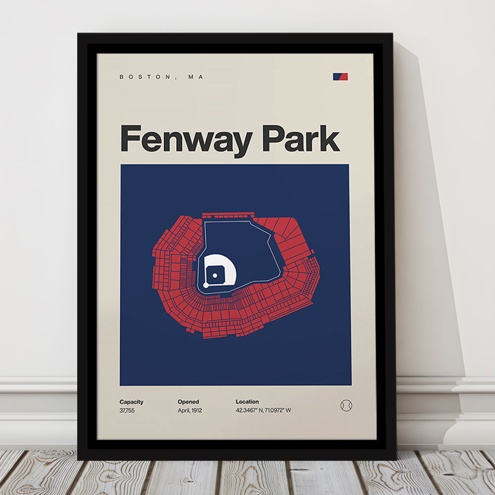 Boston Stadium Print, Fenway Park Stadium Print, Man Cave Gift, Floating Framed Canvas Print Wall Art