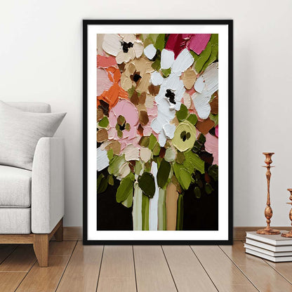 Botanica Flower Wall Art Painting Print, Framed Art Print, White Border