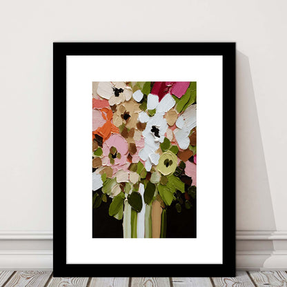 Botanica Flower Wall Art Painting Print, Framed Art Print, White Border