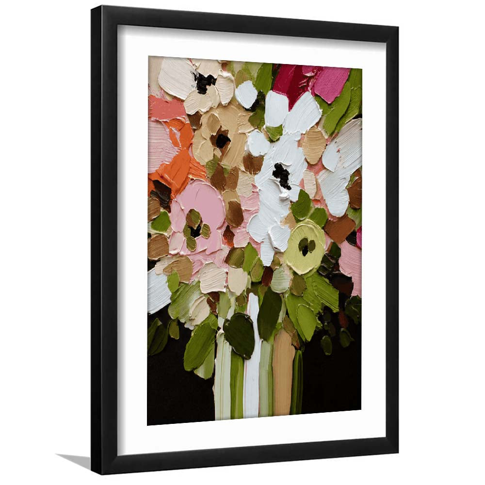 Botanica Flower Wall Art Painting Print, Framed Art Print, White Border