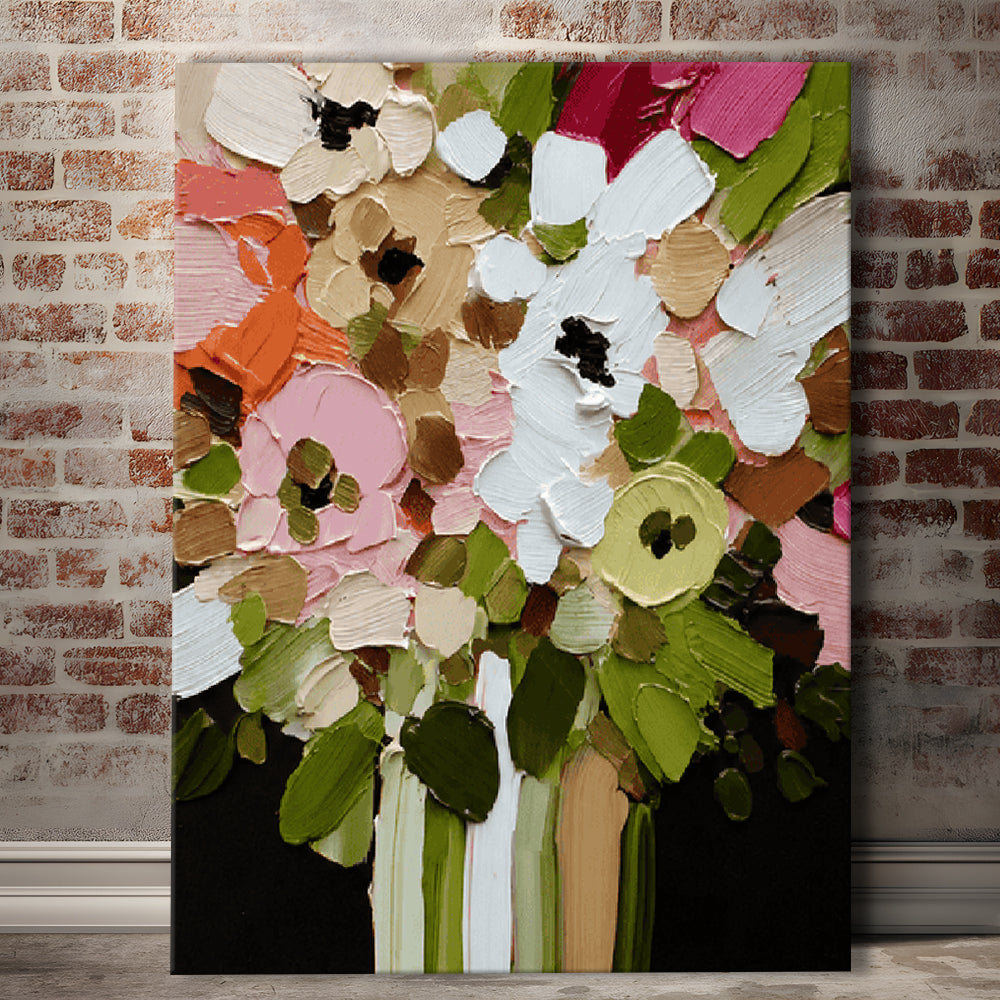 Botanica Flower Wall Art Painting Print, Canvas Print, Canvas Decor