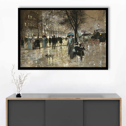 Boulevard In Paris Vintage Art Print Antique Art, Framed Art Print Wall Decor, Picture Framed