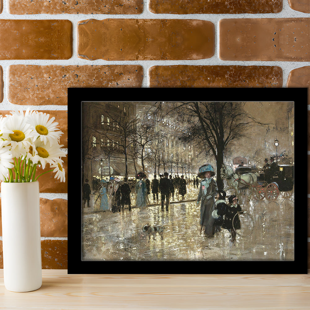Boulevard In Paris Vintage Art Print Antique Art, Framed Art Print Wall Decor, Picture Framed
