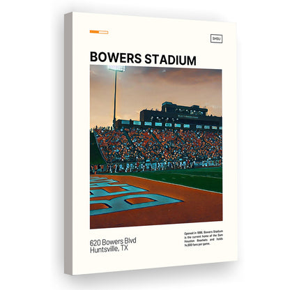 Bowers Stadium Print, Sam Houston Bearkats Stadium Canvas Art, Fan Gifts, Sport Art, Canvas Print Wall Art
